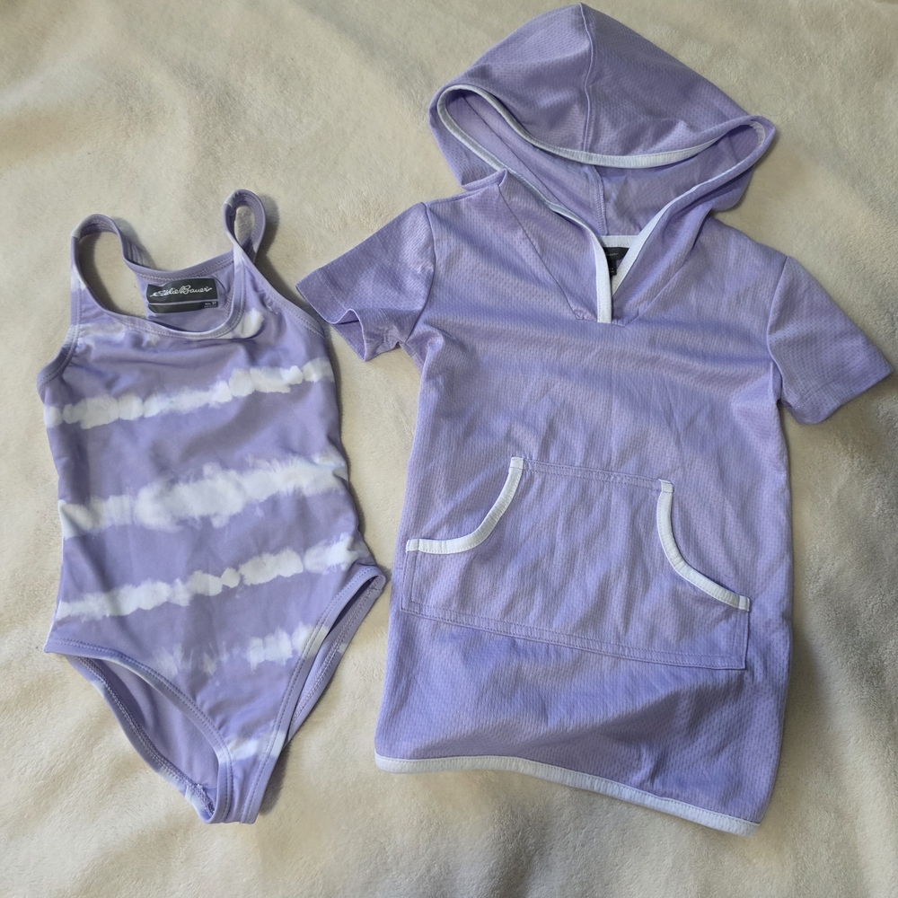 Eddie Bauer Lavender Kids One Swimsuit Piece Set